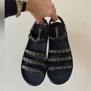 Chanel chain link sandals